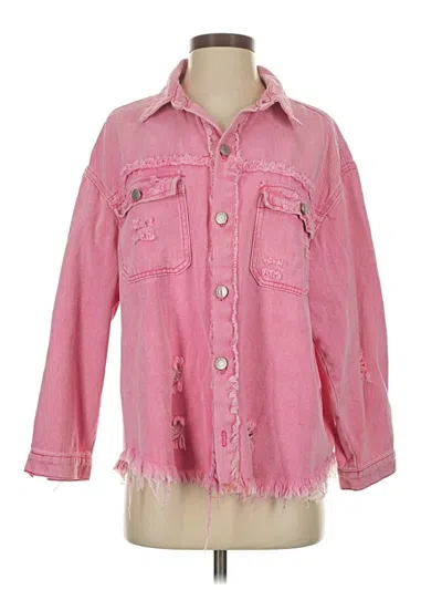 Pre-owned Bibi Denim Jacket In Pink