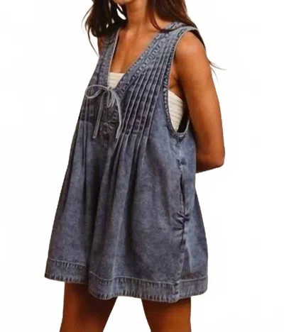 Bibi Denim Romper In Blue