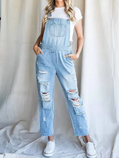 Bibi Distressed Overall In Denim In Multi