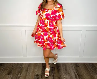 Bibi Dressed To Thrill Lightweight Mini Dress In Pink In Multi