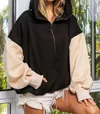 Bibi Everything I'll Ever Need Color Block Hoodie In Black Multi In Multi