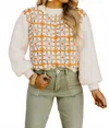 Bibi Flora Crochet Sweater In Ivory In Neutral