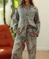 Bibi Flower Child Button Up Shirt In Denim