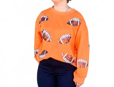 Bibi Football Sequin Sweatshirt In Orange