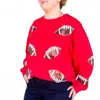 Bibi Football Sequin Sweatshirt In Red In Red
