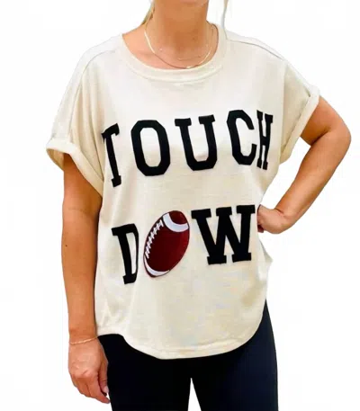 Bibi Game Day Touchdown Top In Oatmeal In White
