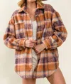 Bibi Harvest Sunset Shacket In Amber