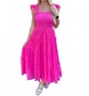 Bibi Juliet Tiered Dress - Plus In Fuchsia In Pink