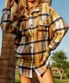 Bibi Kona Shacket In Mustard In Yellow
