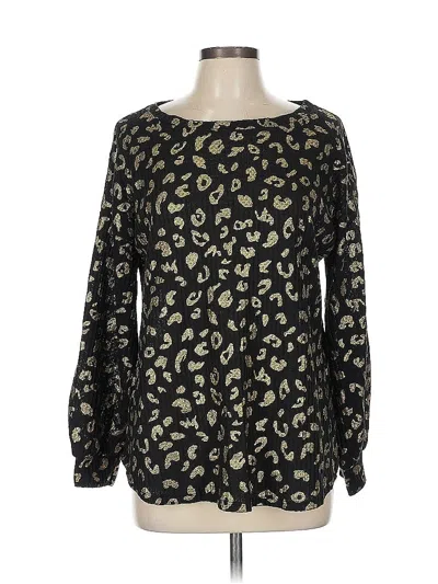 Pre-owned Bibi Long Sleeve Blouse In Black