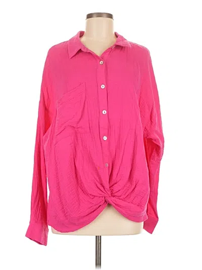 Pre-owned Bibi Long Sleeve Blouse In Pink