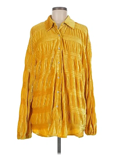 Pre-owned Bibi Long Sleeve Blouse In Yellow