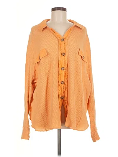 Pre-owned Bibi Long Sleeve Polo Shirt In Orange