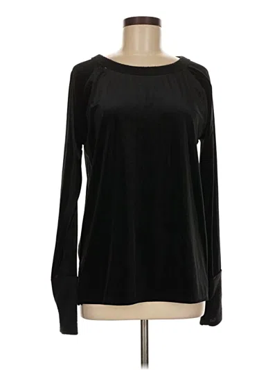 Pre-owned Bibi Long Sleeve Top Black Crew Neck Tops