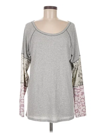 Pre-owned Bibi Long Sleeve T-shirt In Gray