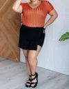 Bibi Loose Open Knit Top In Burnt Orange