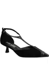 Bibi Lou 40mm Canna T-strap Pointed Pumps In Black