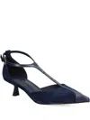 Bibi Lou 40mm Canna T-strap Pointed Pumps In Blue