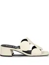 Bibi Lou 40mm Leather Mules In White