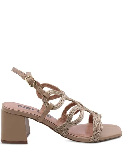 Bibi Lou 60mm Leather Sandals In Neutrals