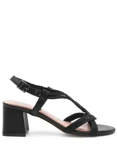 Bibi Lou 60mm Rhinestone-embellished Sandals In Black