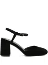 Bibi Lou 80mm Ankle-strap Block-heel Pumps In Black