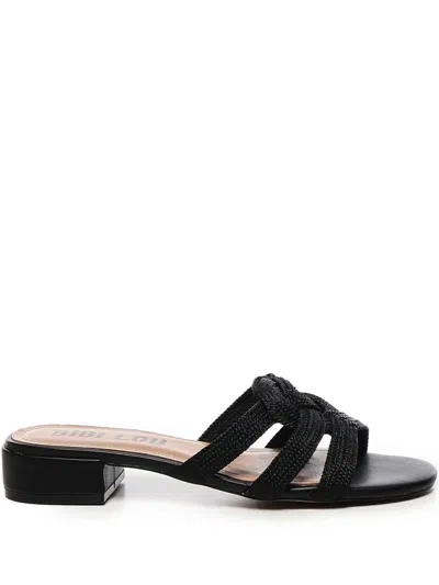 Bibi Lou Alia Knotted Block-heel Sandals In Black