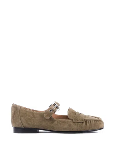 Bibi Lou Amaris Suede Ballet Flats In Metallic