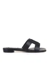 Bibi Lou Dahlia Flats In Black Leather In Black