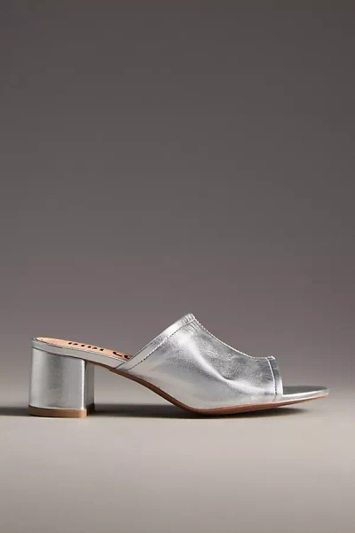 Bibi Lou Block-heel Mules In Silver