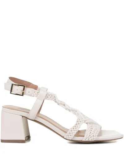 Bibi Lou Braided-leather Block-heel Sandals In White