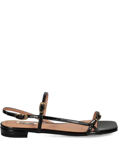 Bibi Lou Buckle-detail Square-toe Sandals In Black