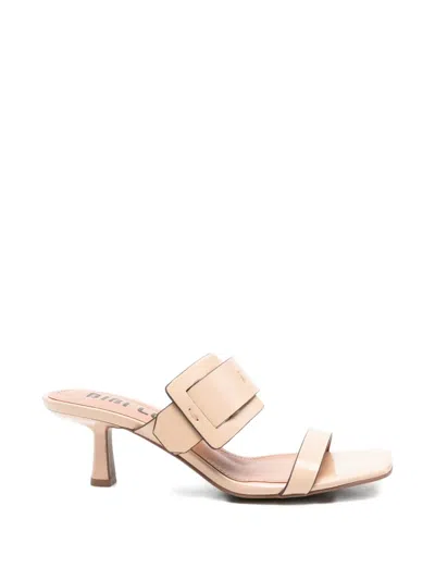 Bibi Lou Buckled Leather Mules In Multi