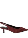 Bibi Lou Buckled Slingback Pumps In Burgundy