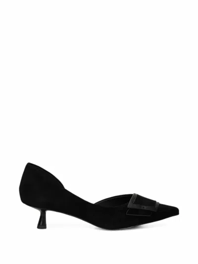 Bibi Lou Buckle-detail Pointed-toe Pumps In Black