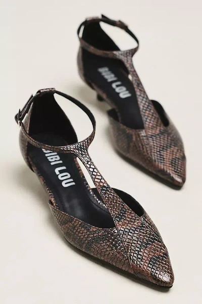 Bibi Lou Canna 35 Leather Ankle-strap Kitten Heels In Brown