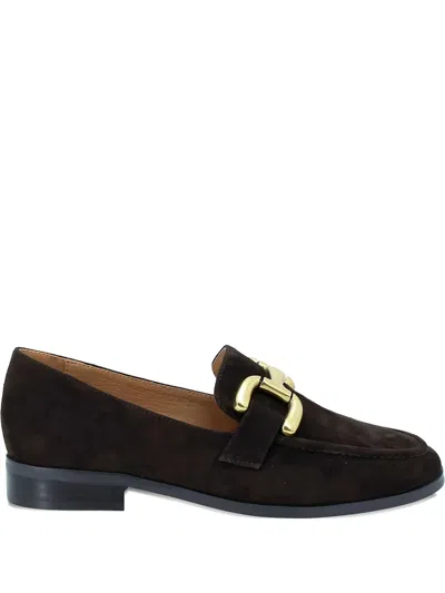 Bibi Lou Chain-link Suede Loafers In Blue