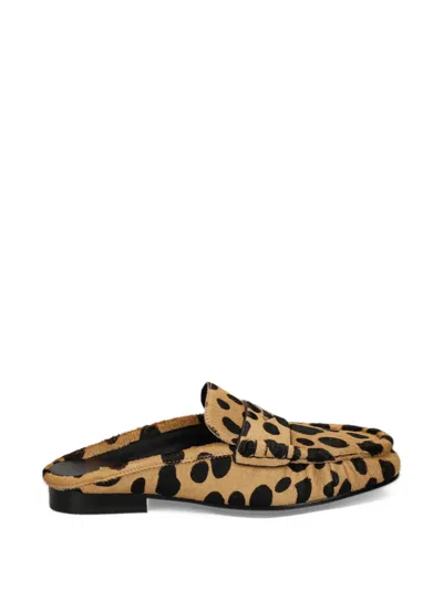 Bibi Lou Cheetah-print Pony-hair Mules In Neutrals