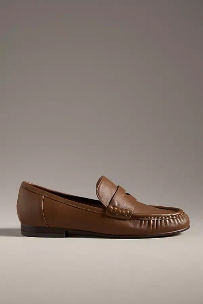 Bibi Lou Classic Ruched Loafers In Brown
