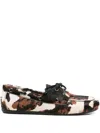 Bibi Lou Cowhide Lace-up Loafers In Multi