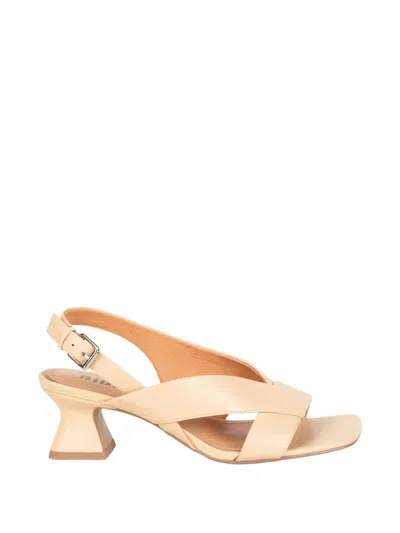 Bibi Lou Crossover-strap Slingback Sandals In Gold