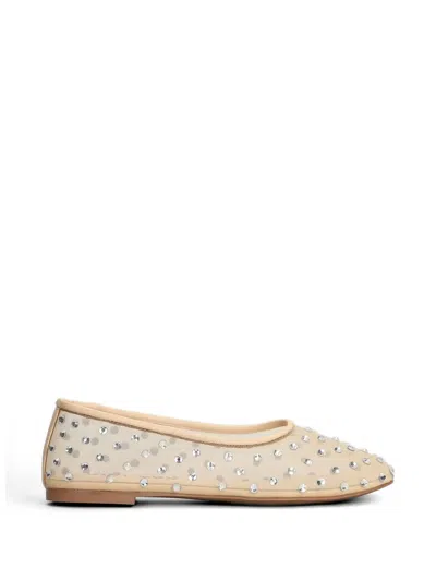 Bibi Lou Crystal-embellished Ballet Flats In Neutral