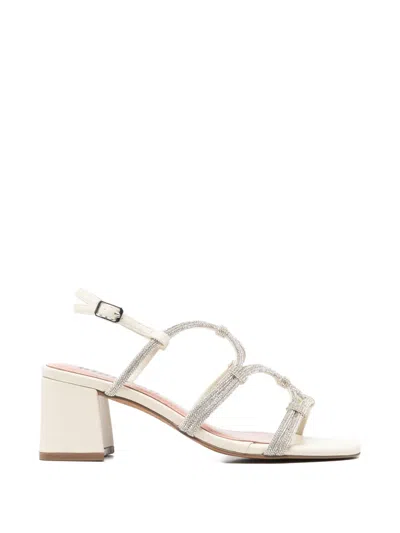 Bibi Lou Crystal-embellished Multi-strap Sandals In White