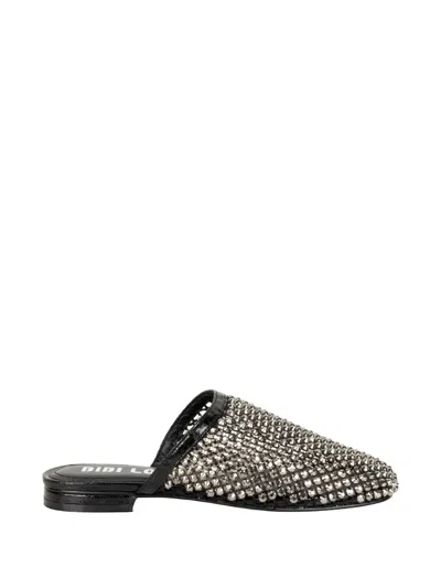 Bibi Lou Crystal-embellished Woven Sandals In Silver