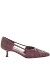 Bibi Lou Cut-out Gathered Sandals In Burgundy