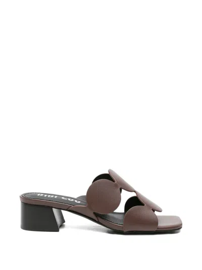 Bibi Lou Cut-out Mules In Brown
