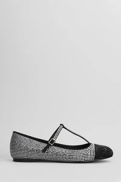 Bibi Lou Daniella Flat Ballet Flats In Silver Suede