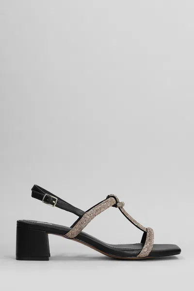 Bibi Lou Elida Sandals In Black Leather