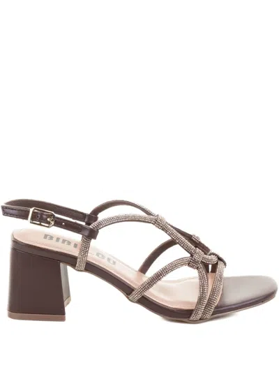 Bibi Lou Embellished Block-heel Sandals In Brown