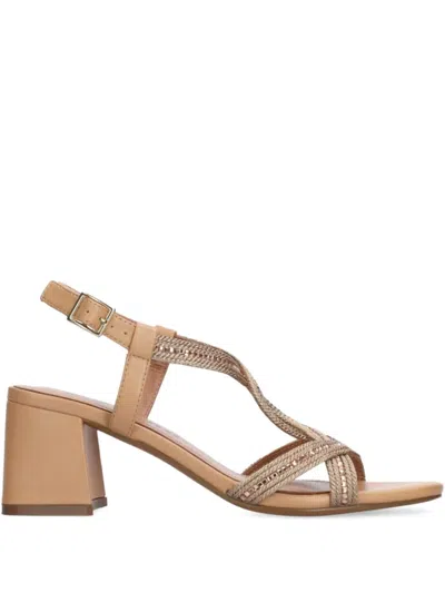 Bibi Lou Embellished Block-heel Sandals In Brown